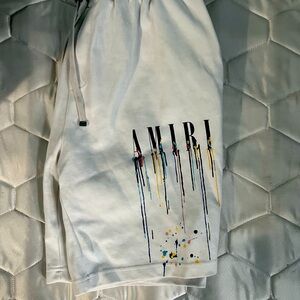White paint drip AMIRI shorts